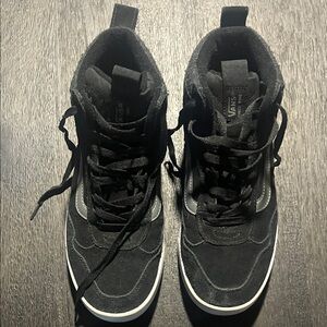 Vans Men's Black and Gray High-Top Sneakers